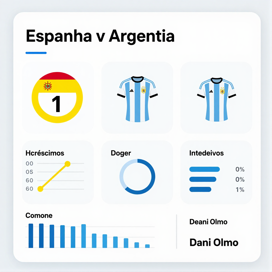 Infográfico - Espanha vence Argentina por 1 a 0 nos acréscimos e Dani Olmo destaca campanha de 2010 frente ao legado de 2010