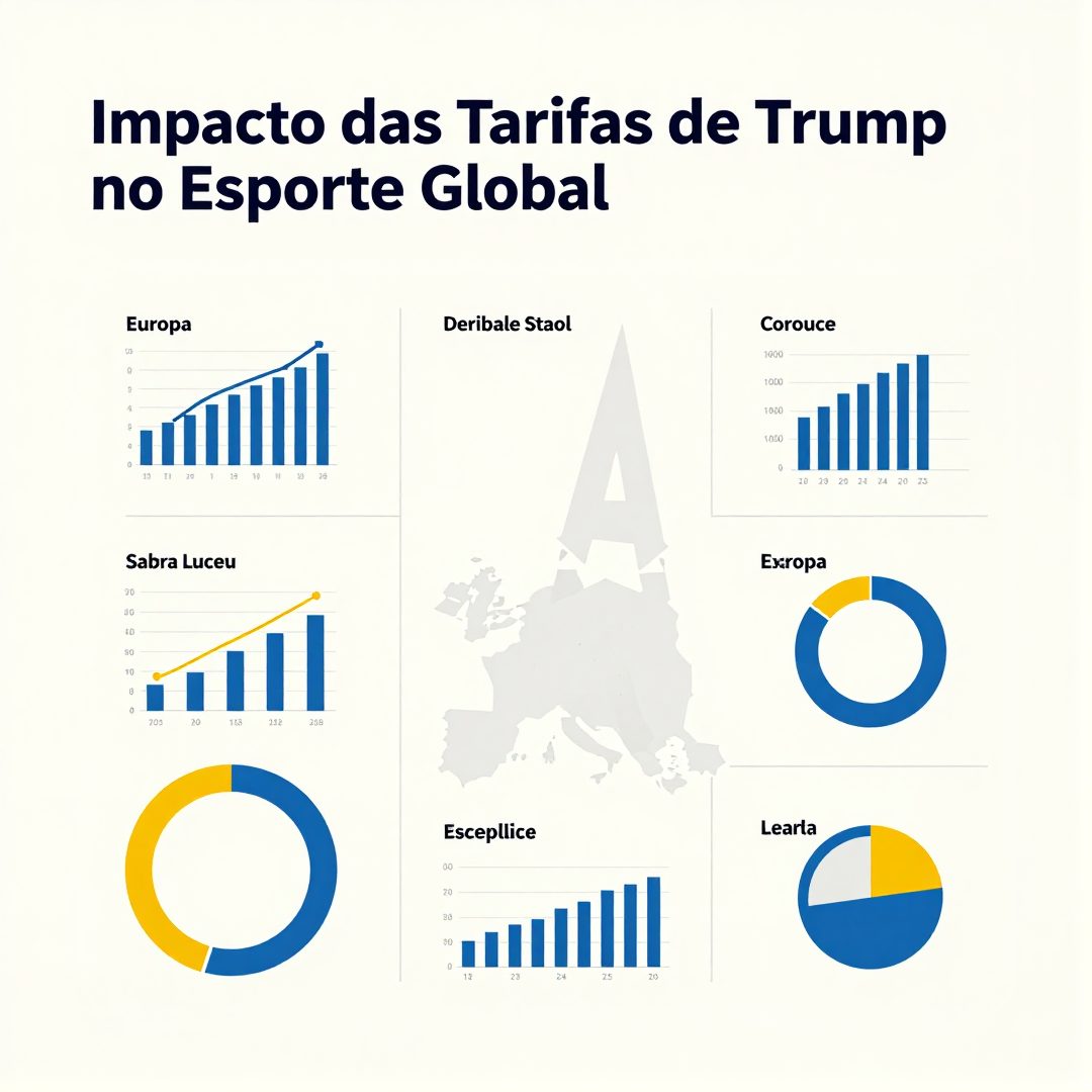 Infográfico - Impacto das Tarifas de Trump no Esporte Global: Europa Lucra e Brasil Enfrenta Perdas Estruturais