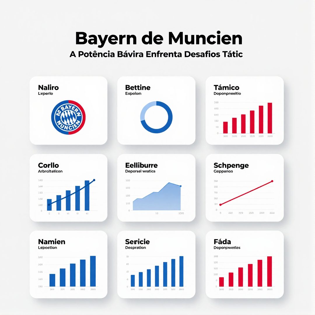 Infográfico - Bayern de Munique: A Potência Bávara Enfrenta Desafios Táticos e Busca o Trono Europeu em Temporada Agitada
