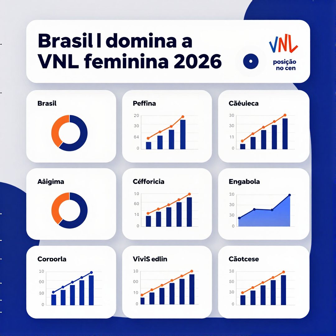 Infográfico - Brasil domina a VNL feminina 2026 e consolida posição no cenário olímpico