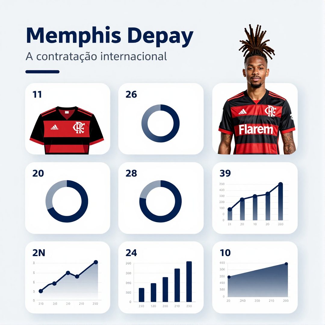 Infográfico - Memphis Depay no Flamengo: como a contratação internacional redefine o ataque brasileiro para as eliminatórias olímpicas