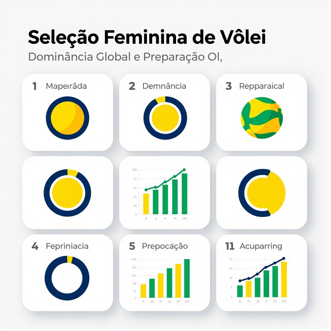 Infográfico - Seleção Feminina de Vôlei: Dominância Global e Preparação Olímpica