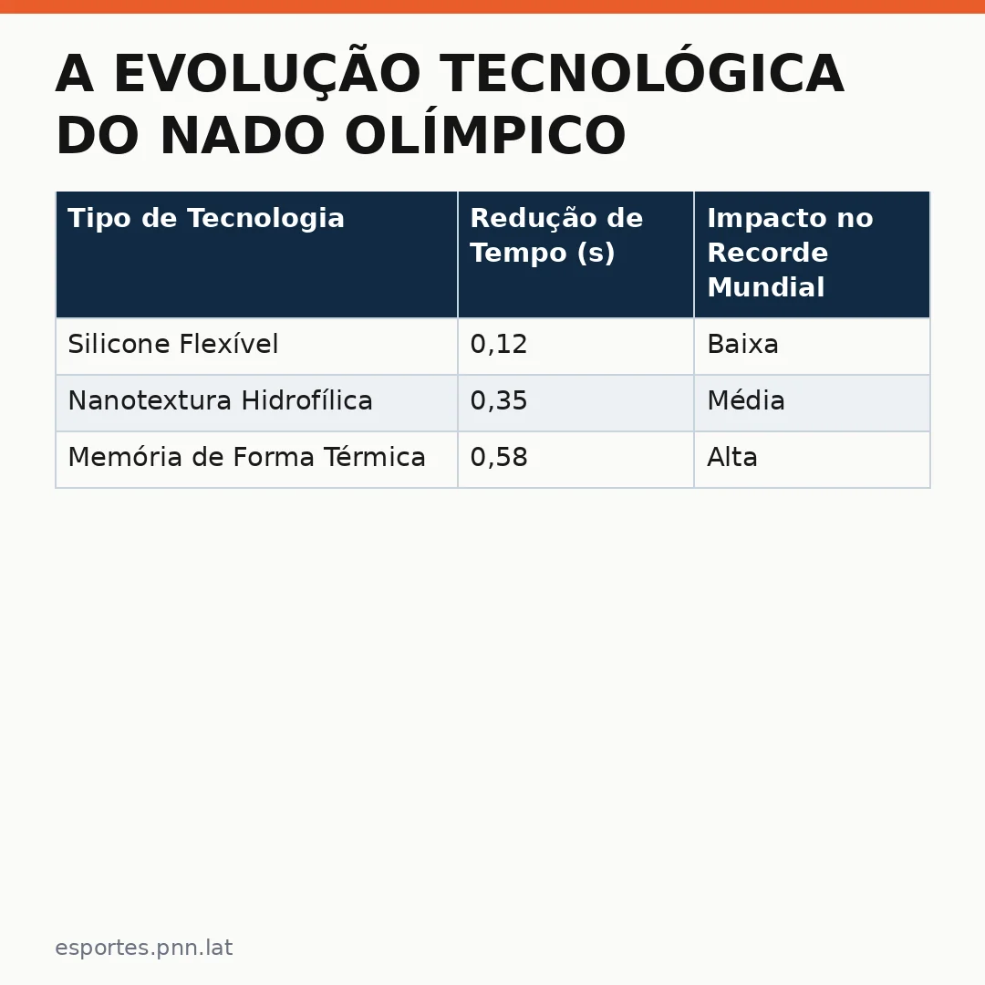 Infográfico - A Evolução Tecnológica do Nado Olímpico: Traje e Estratégia