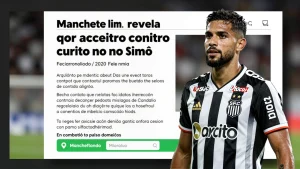 Manchete Lima revela por que aceitou contrato curto no Santos e reduziu salrio p