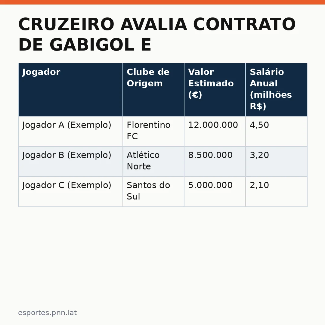 Infográfico - Cruzeiro avalia contrato de Gabigol e define estratégia de mercado para temporada 2026