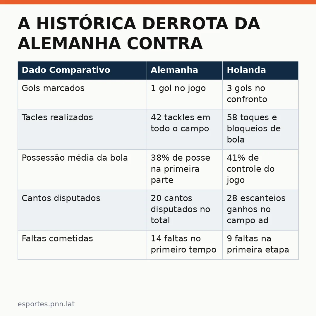 Infográfico - A histórica derrota da Alemanha contra a Holanda: táticas, emoções e o futuro do futebol europeu