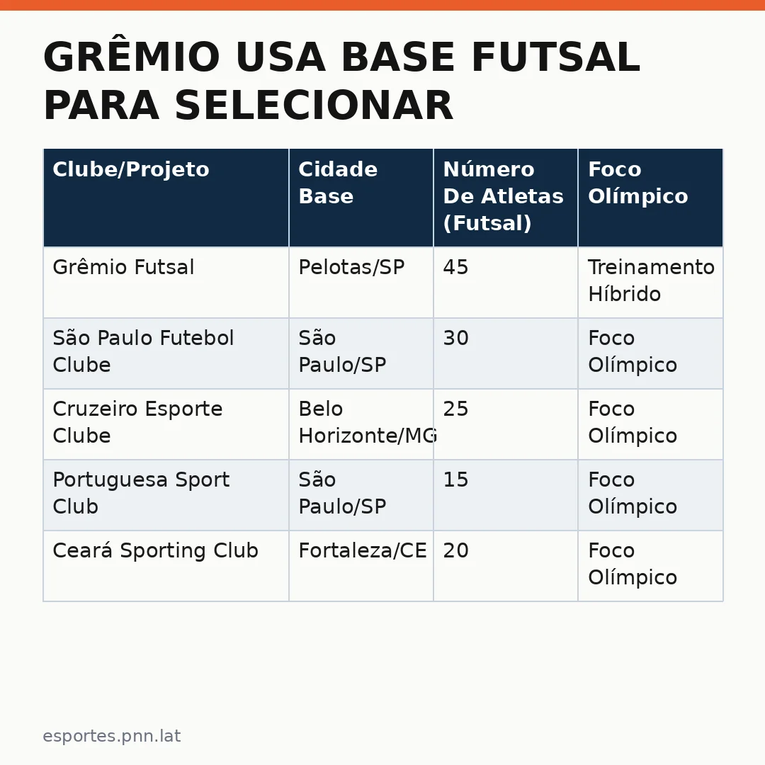Infográfico - Grêmio Usa Base Futsal Para Selecionar Talentos Olímpicos? O Projeto Que Pode Mudar a Cara Do Esporte Brasileiro